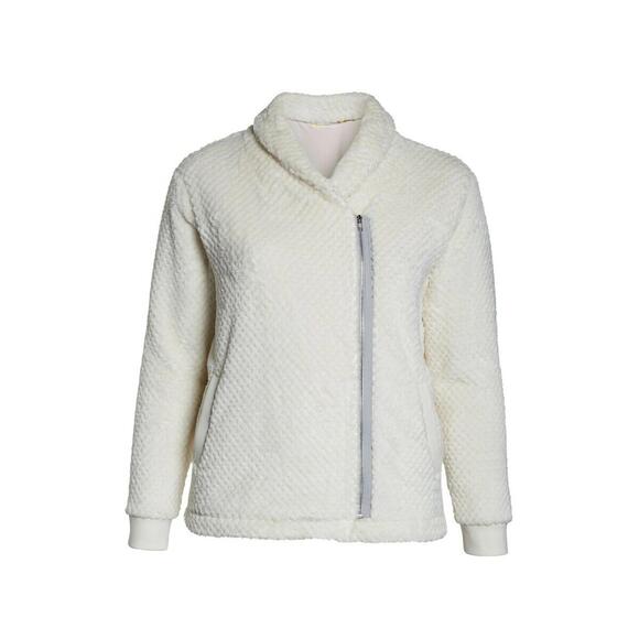 NEW Zella Diamond Fleece Jacket in Ivory - size S #NA125 - Picture 1 of 6